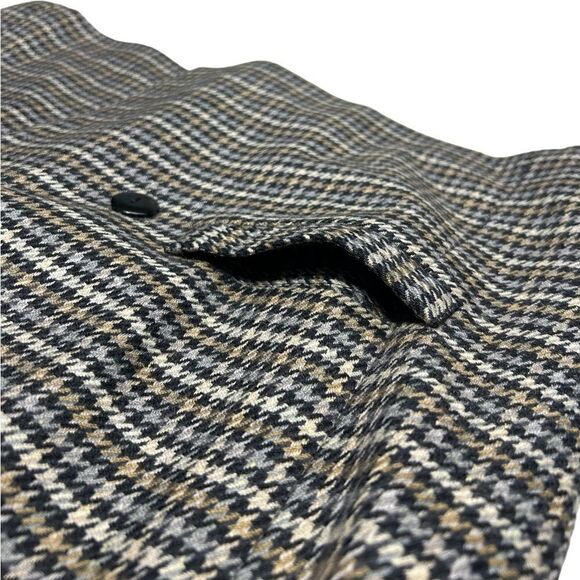 Vintage Wool Silk Blend Blazer Brown Houndstooth Patterned Michelle Stuart Suit - Picture 3 of 7